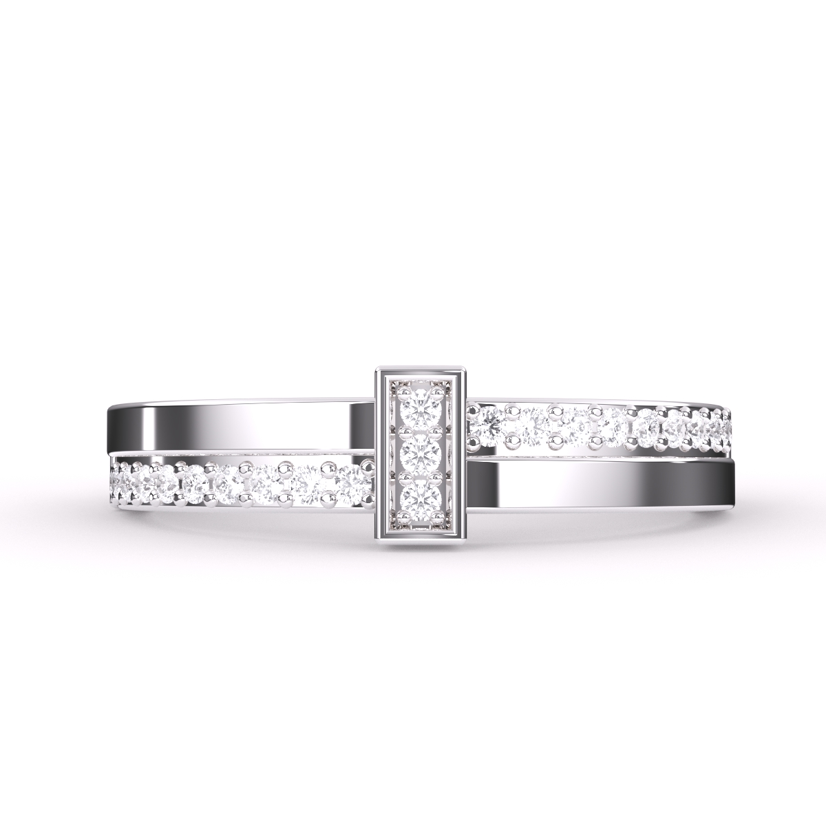 Timeless Round Lab Grown Bar Style Wedding Band